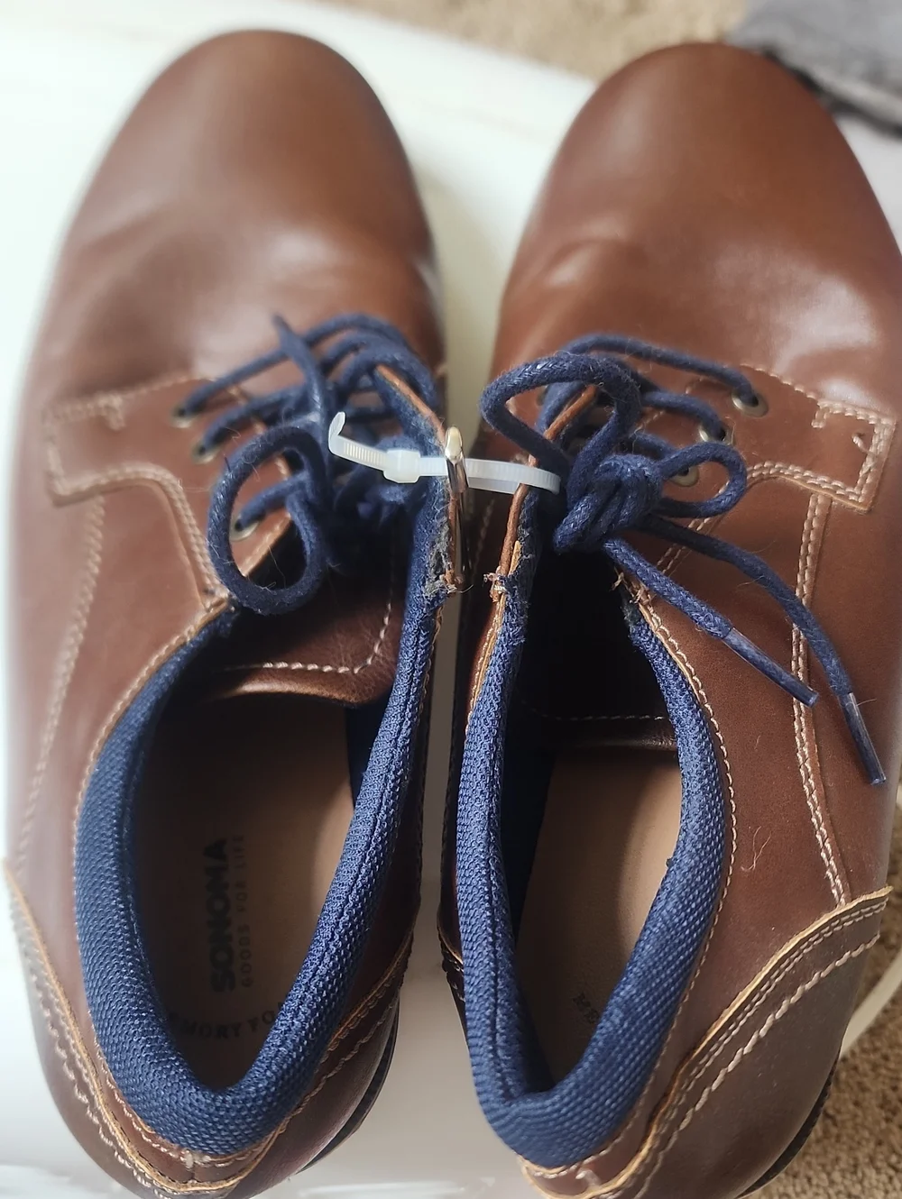5M Boys Brown Faux Leather Lace-Up Shoes - Classic Derby Style
